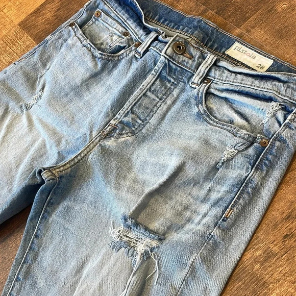 Pistola high rise distressed raw helm ankle length jeans - Picture 5 of 8